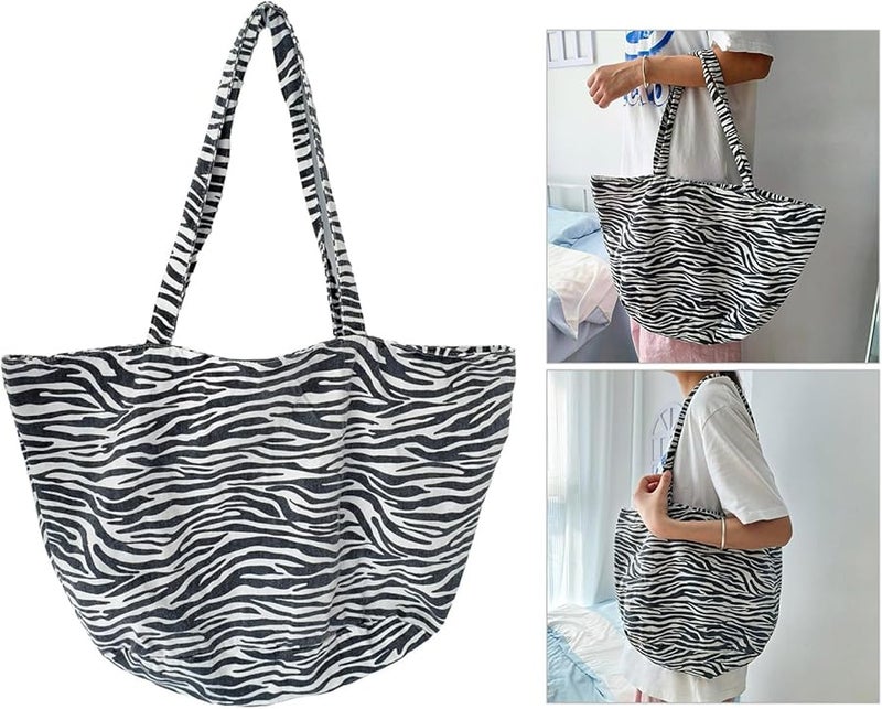 حقيبة قماشية قابلة لإعادة الاستخدام للتسوق من البقالة وحقيبة كتف للنساء والفتيات - Image 2